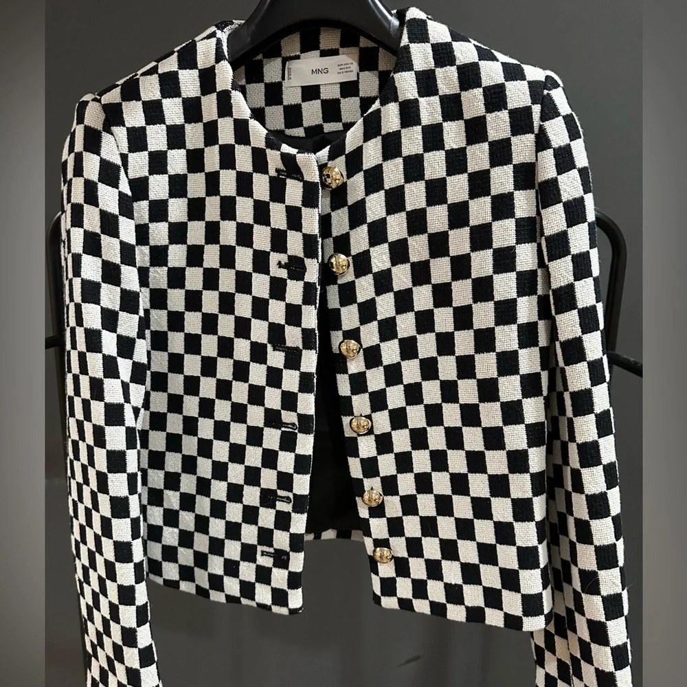 Mango Checked Texture Jacket - Picture 2 of 4